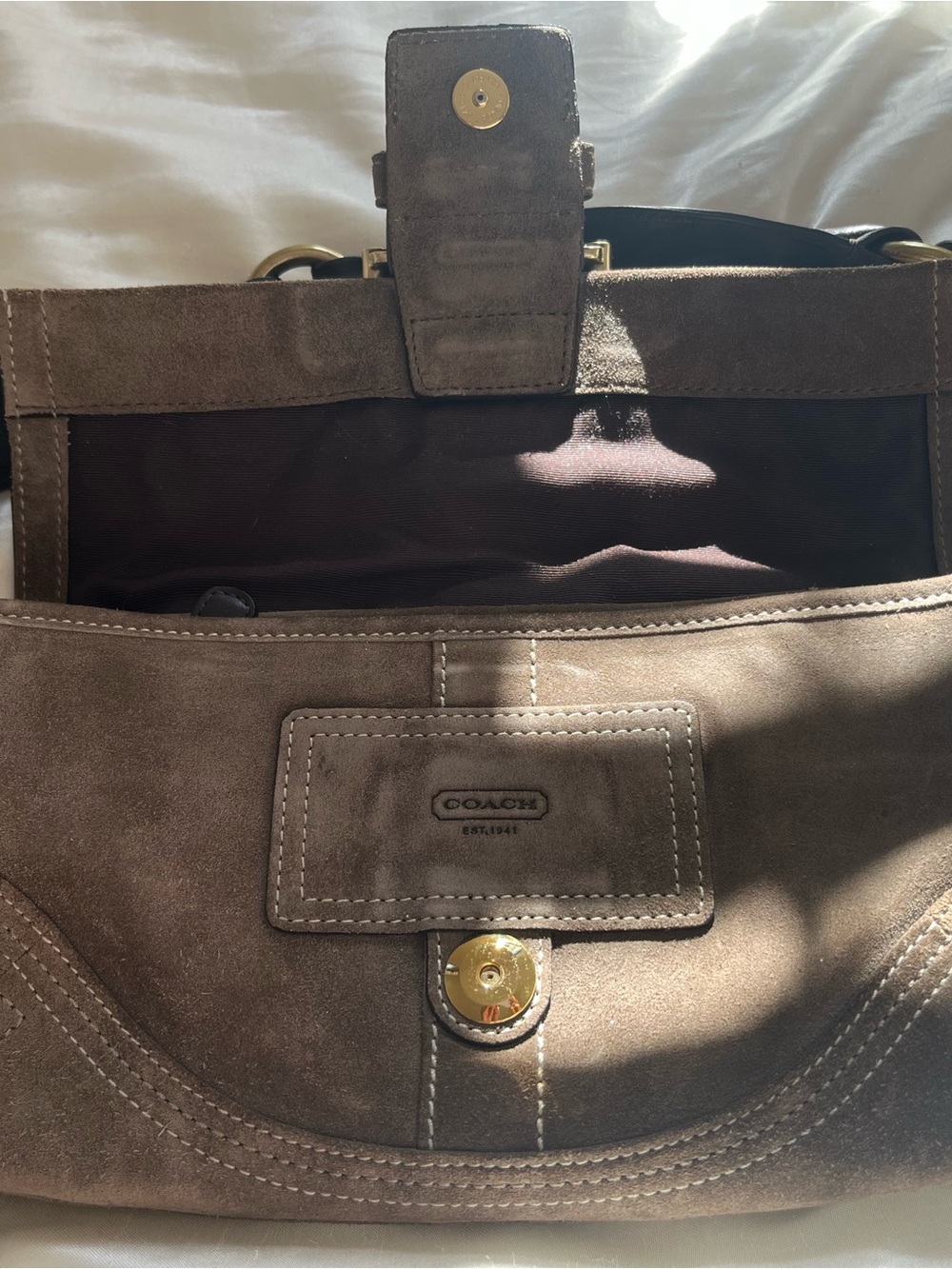 Coach Y2K Vintage Bag No. CO5S-8A18 Brown Suede - Picture 3 of 8